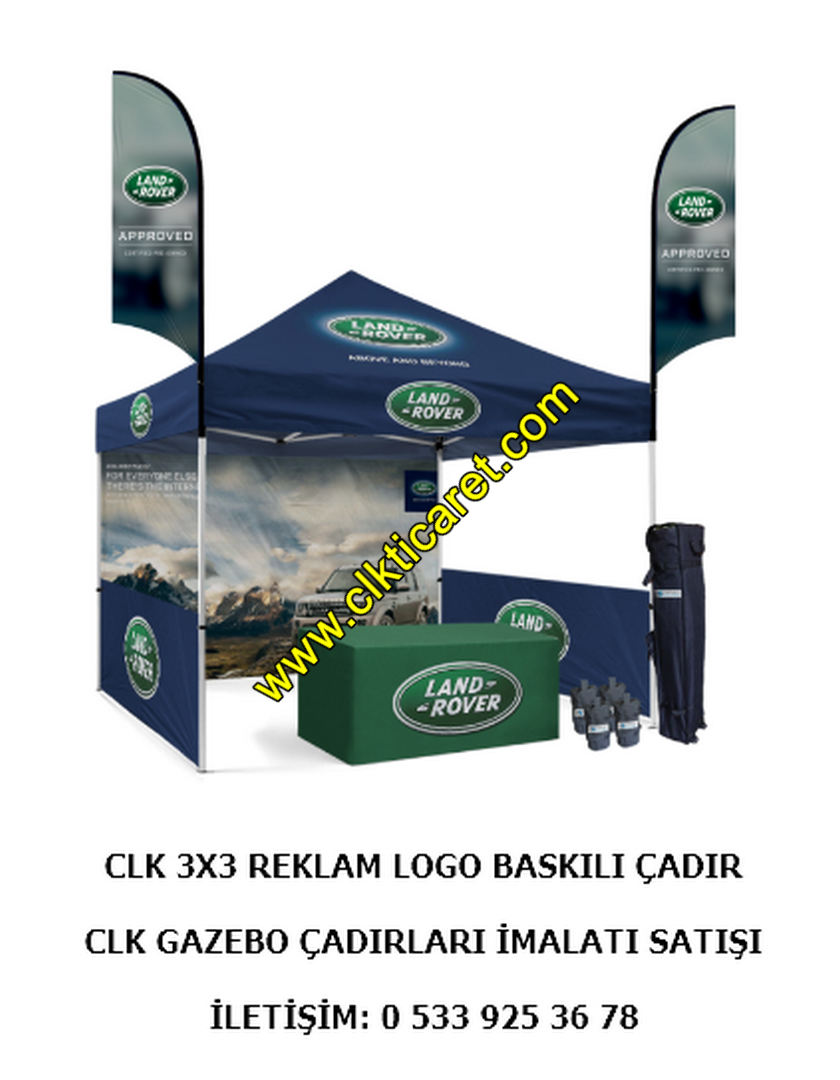 CLK Logo Baskılı Gazebo Çadır Tente Portatif Çadırlar